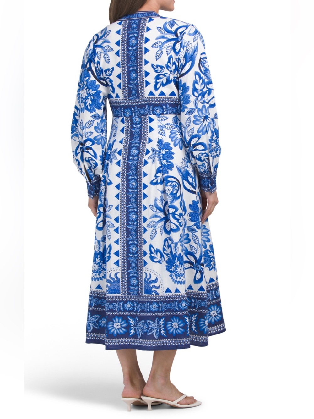 Caroline Constas flora floral tapestry button linen midi maxi dress S (Farm Rio) - Picture 3 of 5